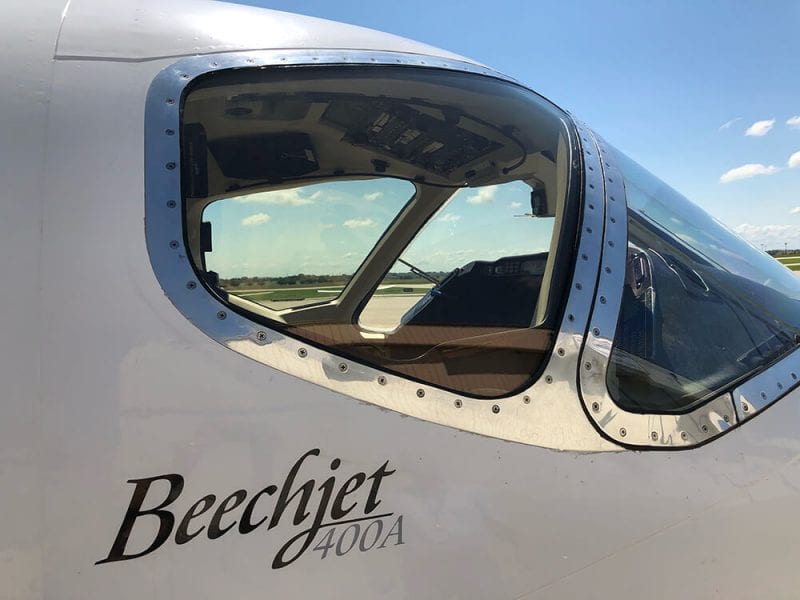Beechjet 400A CoolView side cockpit windows